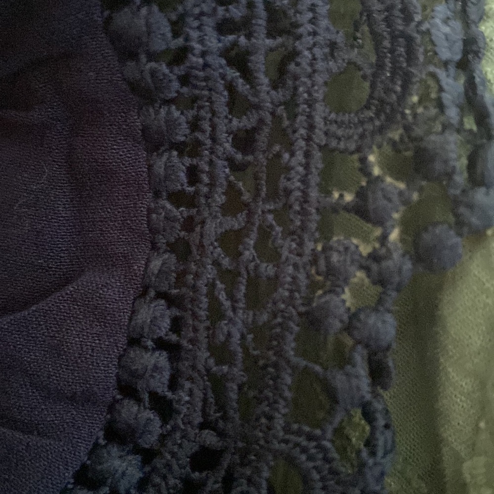 247.Women's Hi-Lo Midi Dress with Lace Trim and Square Back Details NWT - Picture 4 of 5